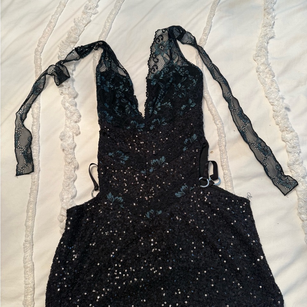 Outcast  Willa Black Sequin Mini Dress - Picture 3 of 4